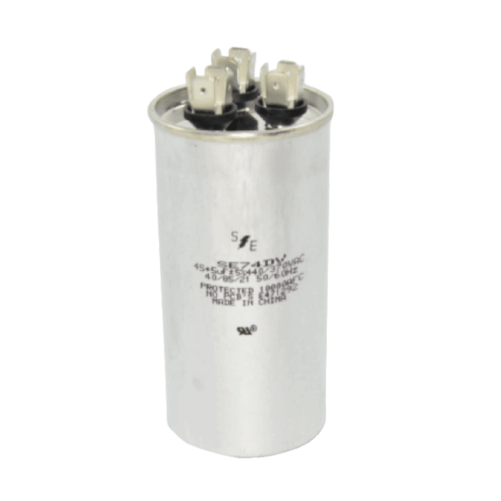 40+5 ΜF MFD 370V/440V DUAL ROUND CAPACITOR - A&R Supply - Air Conditioning & Refrigeration Wholesaler - SMART ELECTRIC