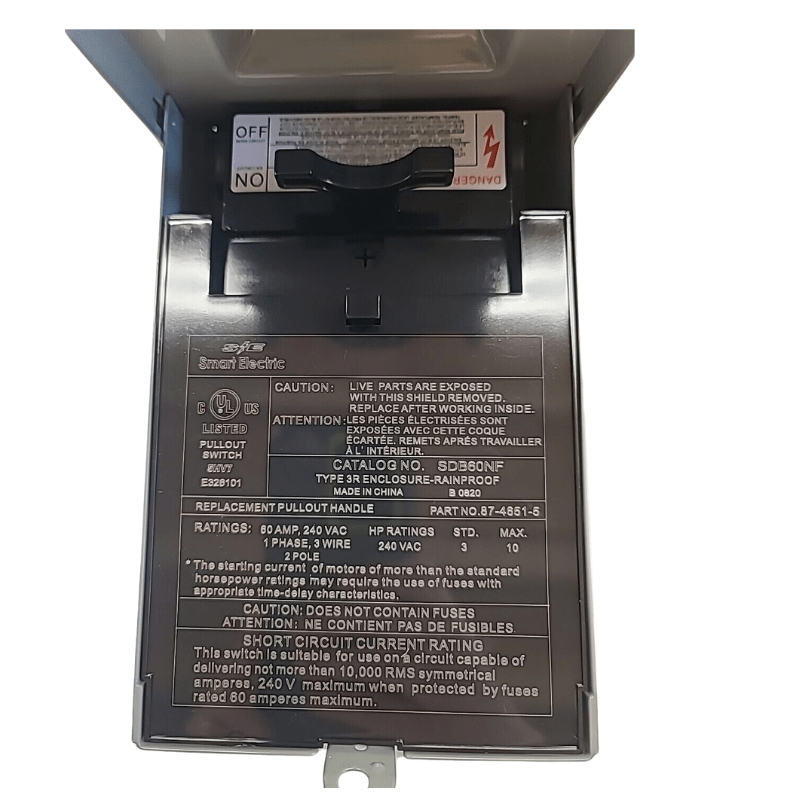 60 AMP NON FUSE DISCONNECT - A&R Supply - Air Conditioning & Refrigeration Wholesaler - SMART ELECTRIC
