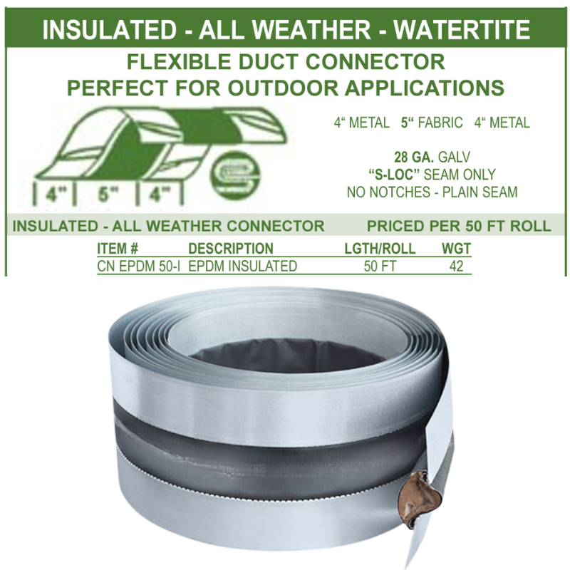 50' INSULATED FLEXIBLE DUCT CONNECTOR