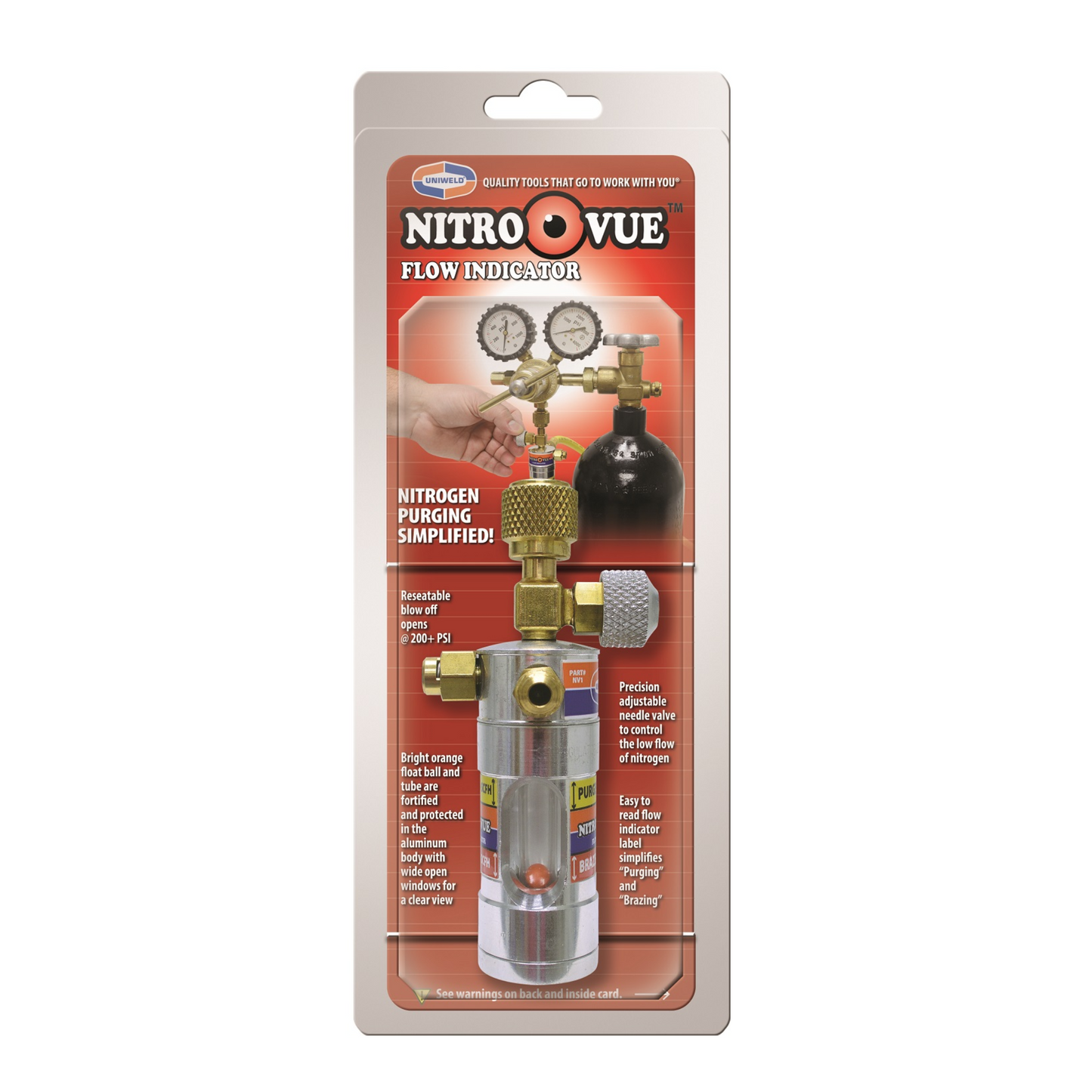 NITROVUE™ NITROGEN FLOW INDICATOR - WITH 1/4" FLARE FITTINGS SINGLE-GAS FLOWMETER