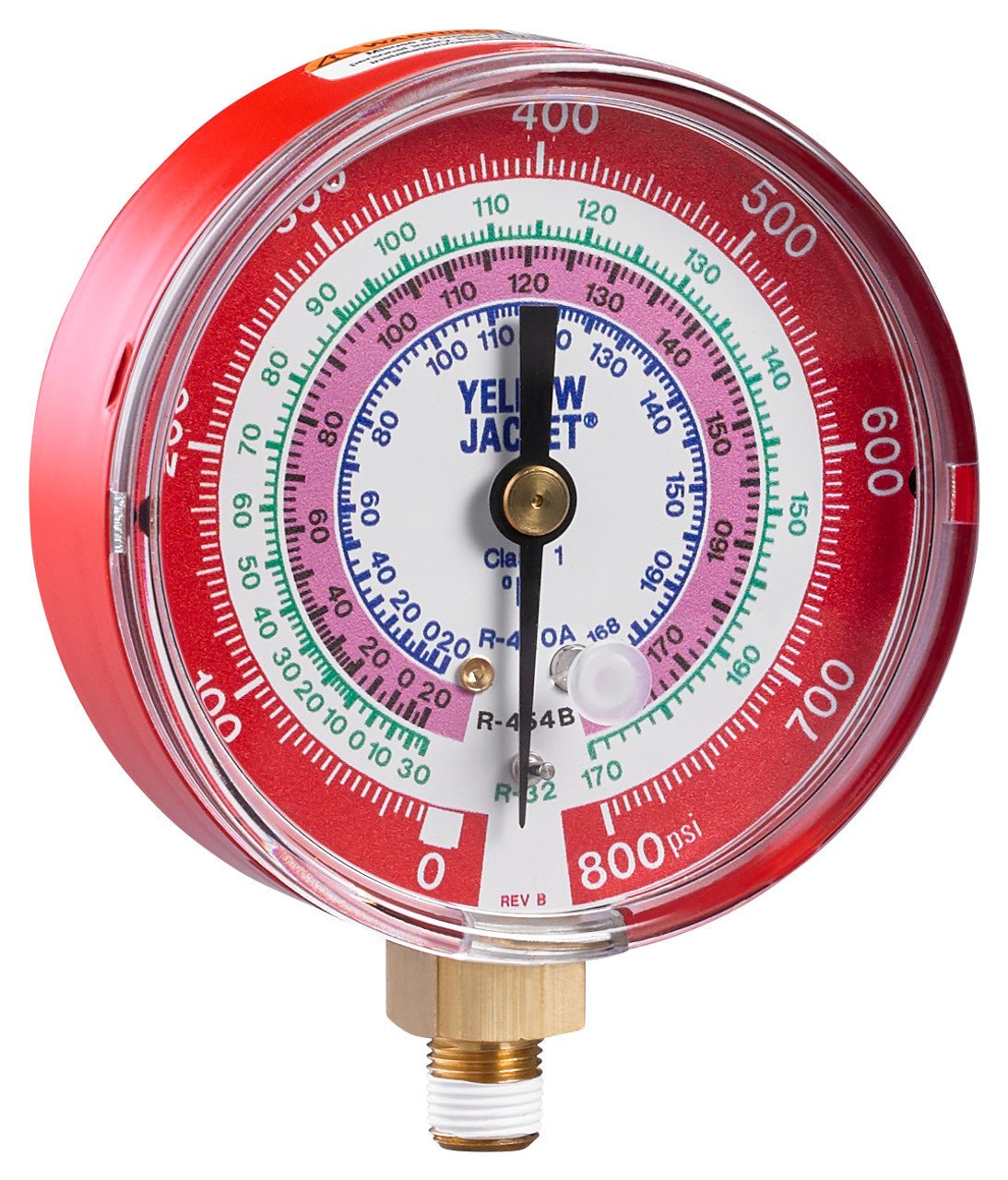 A2L MANIFOLD GAUGE - RED, 3-1/8" (80MM), R-32/454B/410A PSI F - A&R Supply - Air Conditioning & Refrigeration Wholesaler - YELLOW JACKET