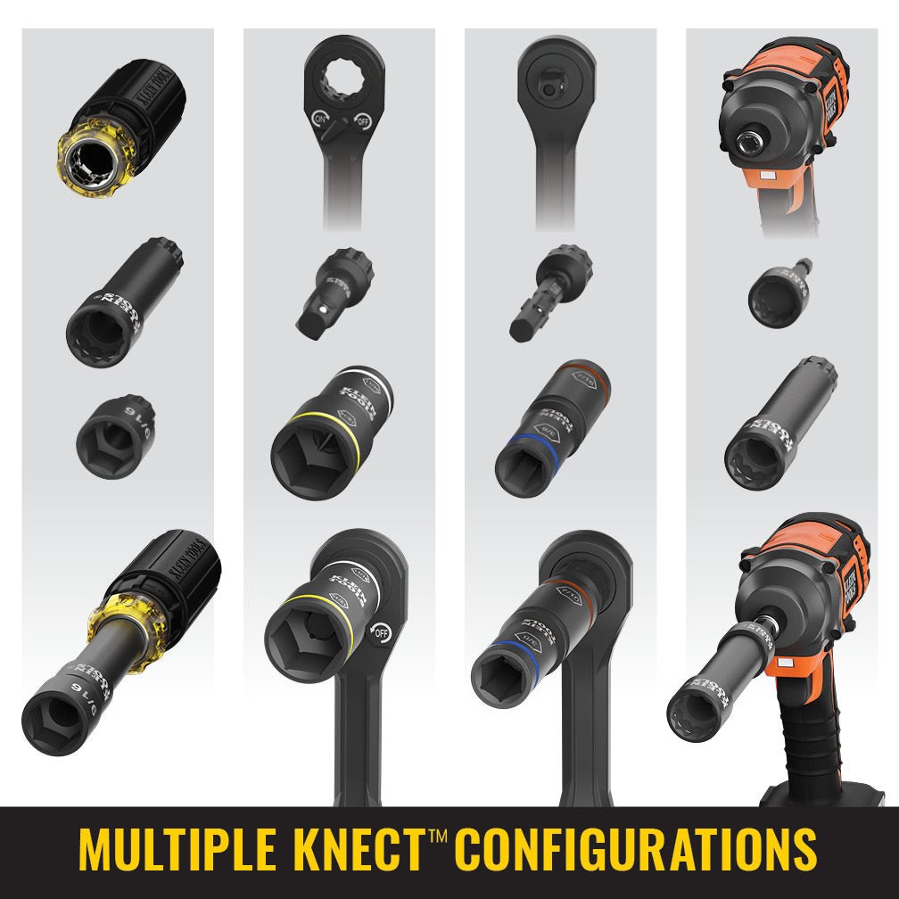 KNECT™ FLIP-20 IMPACT SOCKET SET, SAE AND METRIC, 13-PIECE - A&R Supply - Air Conditioning & Refrigeration Wholesaler - KLEIN TOOLS