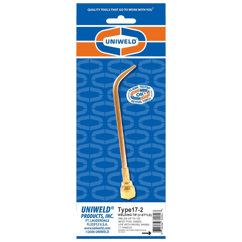 TYPE17-2 WELD/BRAZE TIP COPPER - WELD METAL THICKNESS 1/16”-1/8” - A&R Supply - Air Conditioning & Refrigeration Wholesaler - UNIWELD