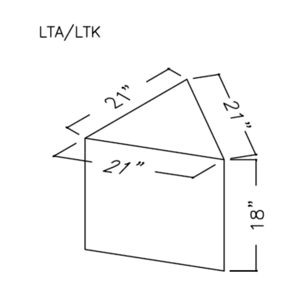 LARGE TRIANGLE ASSEMBLED FIBERGLASS REDUCER - 21" x 21" x 21"