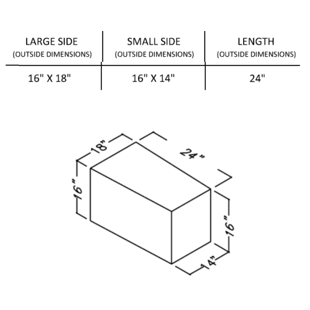 LARGE RECTANGLE ASSEMBLED FIBERGLASS REDUCER