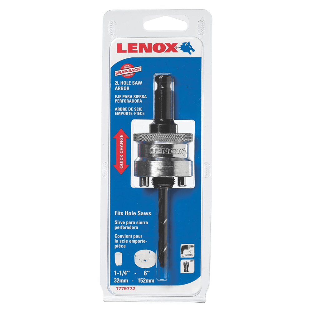 2L SNAP-BACK ARBOR FOR HOLE SAWS - A&R Supply - Air Conditioning & Refrigeration Wholesaler - LENOX