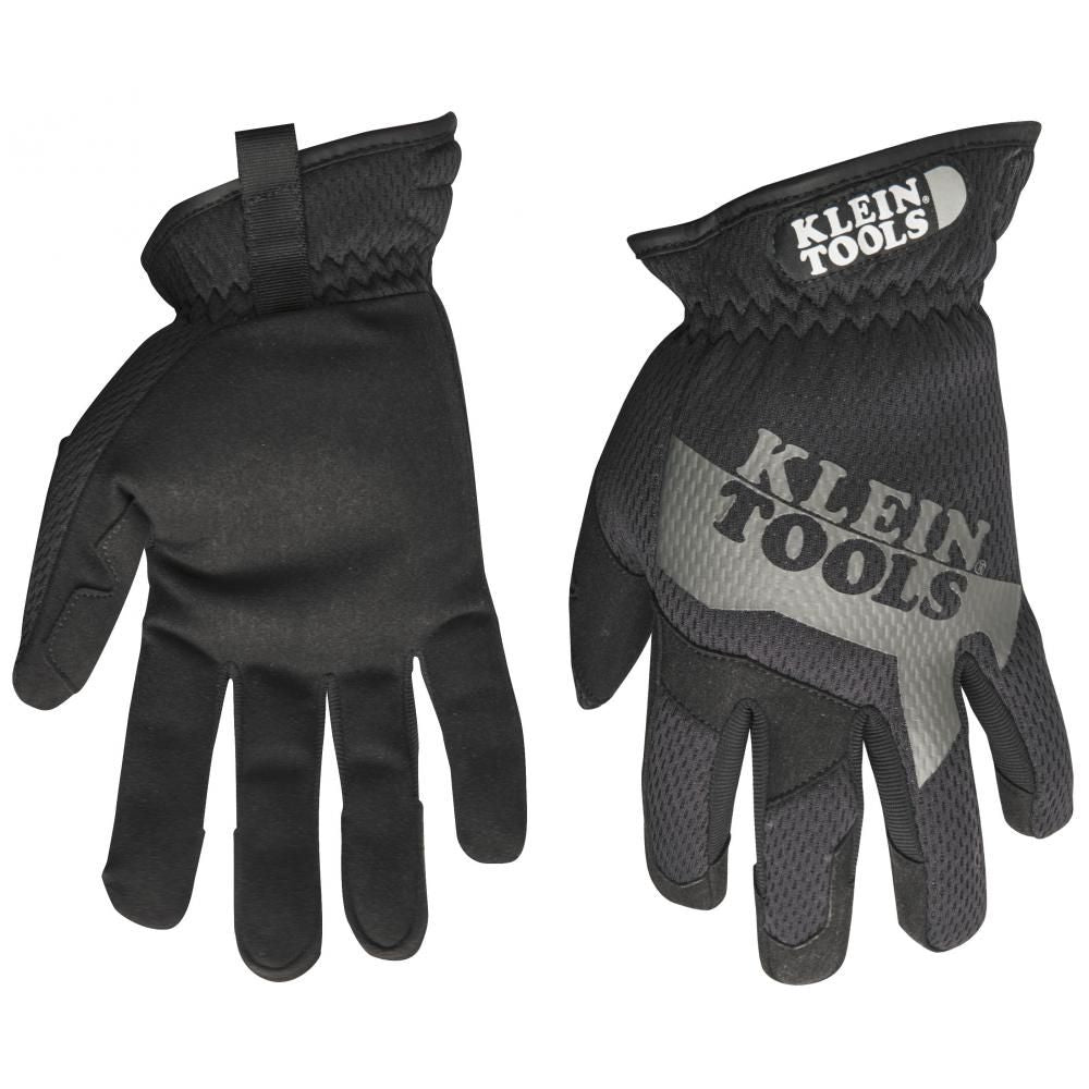 UTILITY GLOVES - MECHANICS GLOVES, LARGE BLACK/GRAY - REINFORCED - TREK DRY TOP WITH SPONGE FOAM