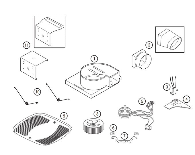 EXHAUST FAN GRILLE FOR AIRKING BFQ SERIES