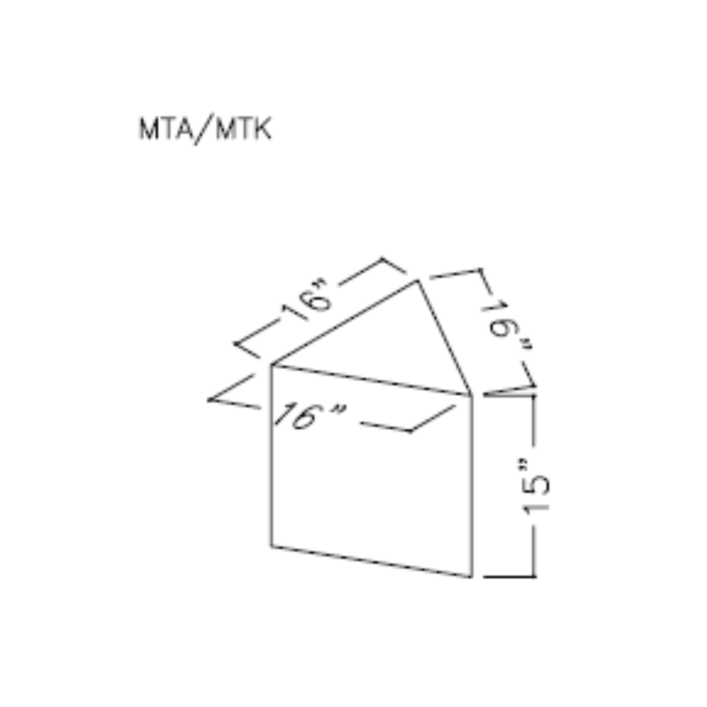 MEDIUM TRIANGLE ASSEMBLED FIBERGLASS REDUCER - 16" x 16" x 16" - A&R Supply - Air Conditioning & Refrigeration Wholesaler - MIAMI TECH