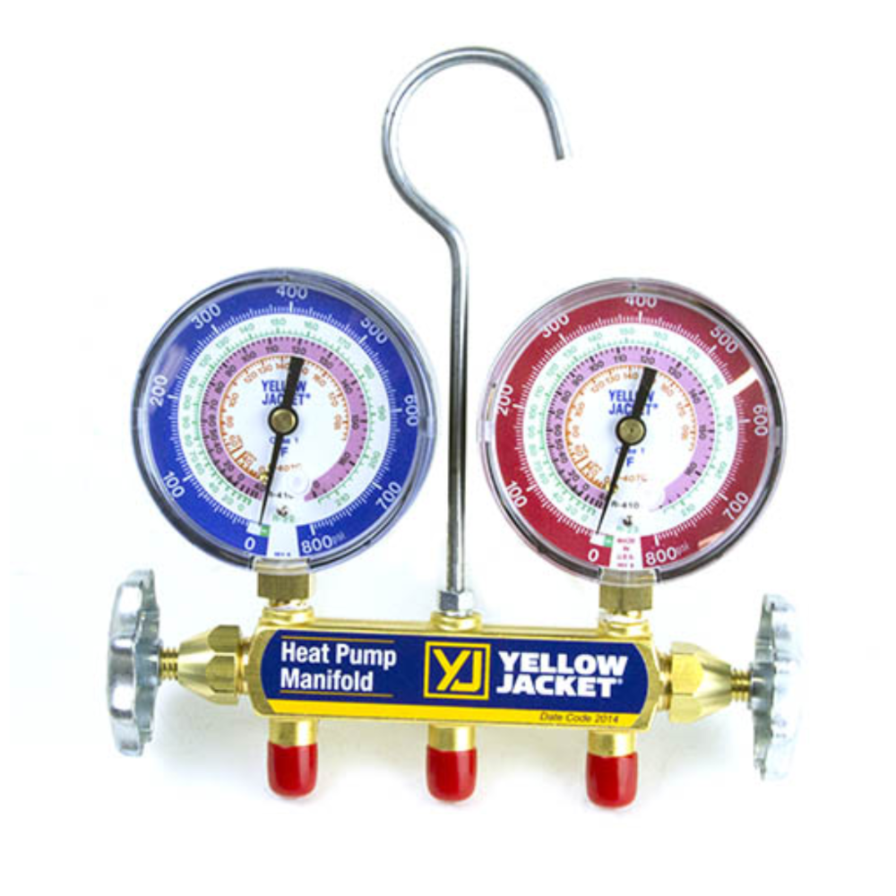 R410a/R22/R407c CHARGING MANIFOLD - NO HOSES - A&R Supply - Air Conditioning & Refrigeration Wholesaler - YELLOW JACKET