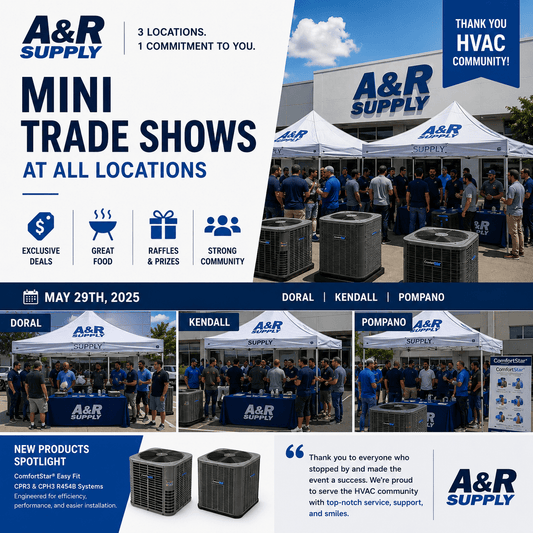 A&R Supply Hosts Mini Trade Shows at all Locations - Air Conditioning & Refrigeration Wholesaler