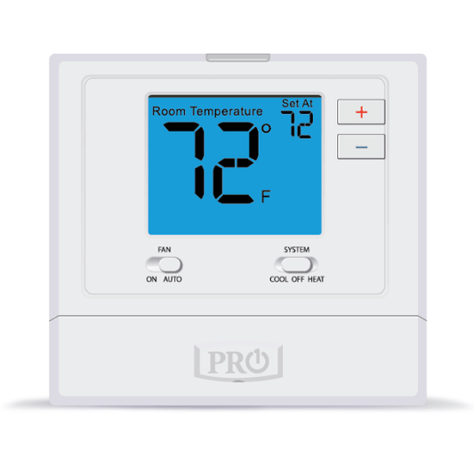 1H/1C SINGLE STAGE W/ 4" DIGITAL DISPLAY - BATTERY OR HARDWIRE - NON-PROGRAMMABLE - A&R Supply - Air Conditioning & Refrigeration Wholesaler - PRO1 IAQ