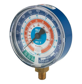 3-1/8" DRY COMPOUND GAUGE, BLUE °F AND °C, BAR/PSI, 1/8" NPT MALE CONNECTION, R32/410A - A&R Supply - Air Conditioning & Refrigeration Wholesaler - YELLOW JACKET