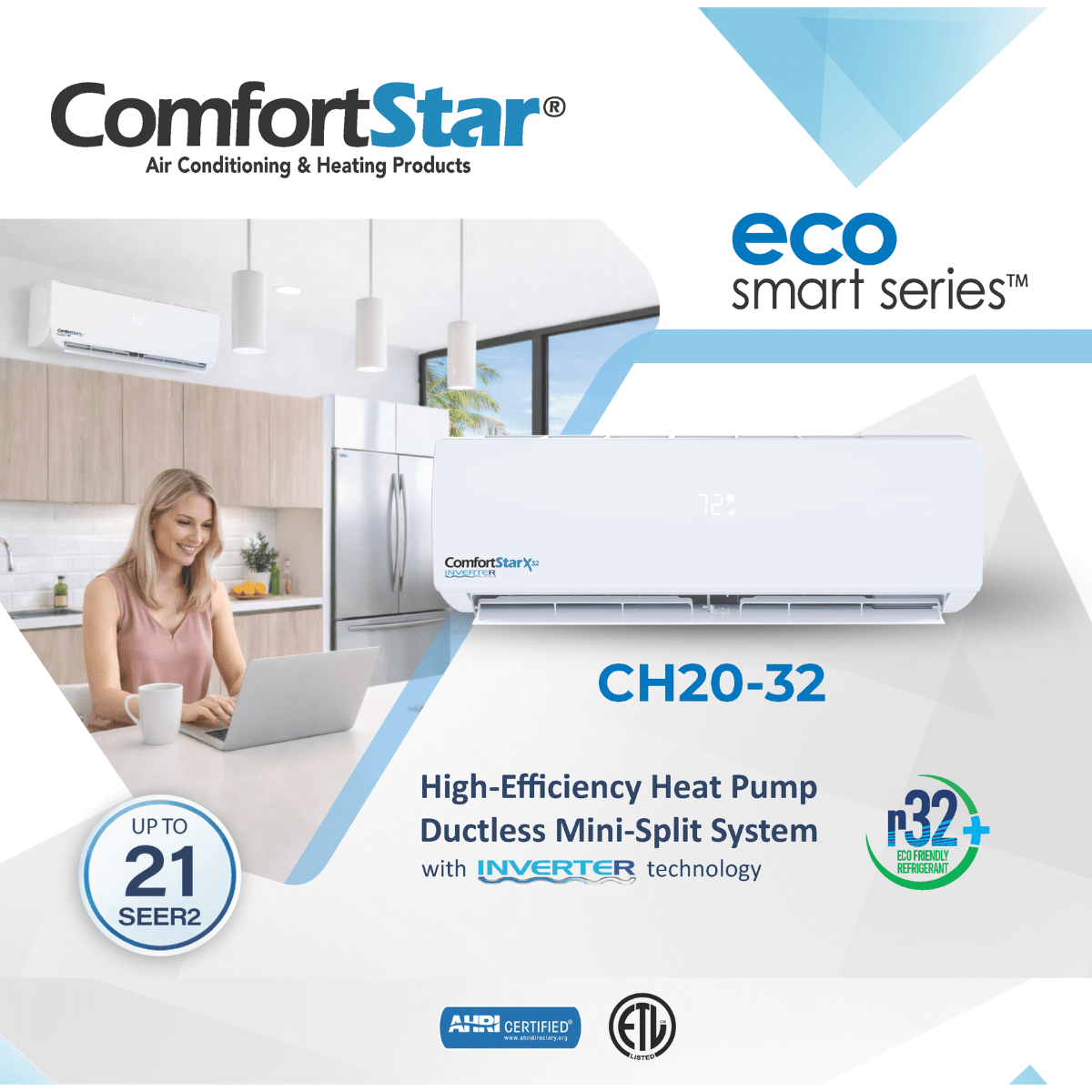 36K COOLING + HEATING - 208/230V WALL MOUNTED – R32 MINI-SPLIT SYSTEM – 20 SEER2 - A&R Supply - Air Conditioning & Refrigeration Wholesaler - COMFORTSTAR