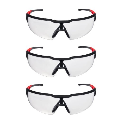 3PK SAFETY GLASSES - CLEAR ANTI-SCRATCH LENSES - A&R Supply - Air Conditioning & Refrigeration Wholesaler - MILWAUKEE