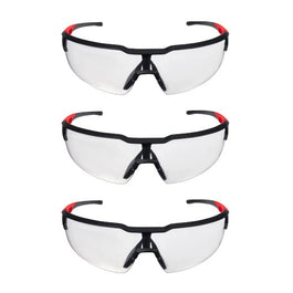 3PK SAFETY GLASSES - CLEAR ANTI-SCRATCH LENSES - A&R Supply - Air Conditioning & Refrigeration Wholesaler - MILWAUKEE