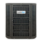 Front view of the ComfortStar 42,000 BTU BAH10 outdoor heat pump condenser with dark gray protective grille.