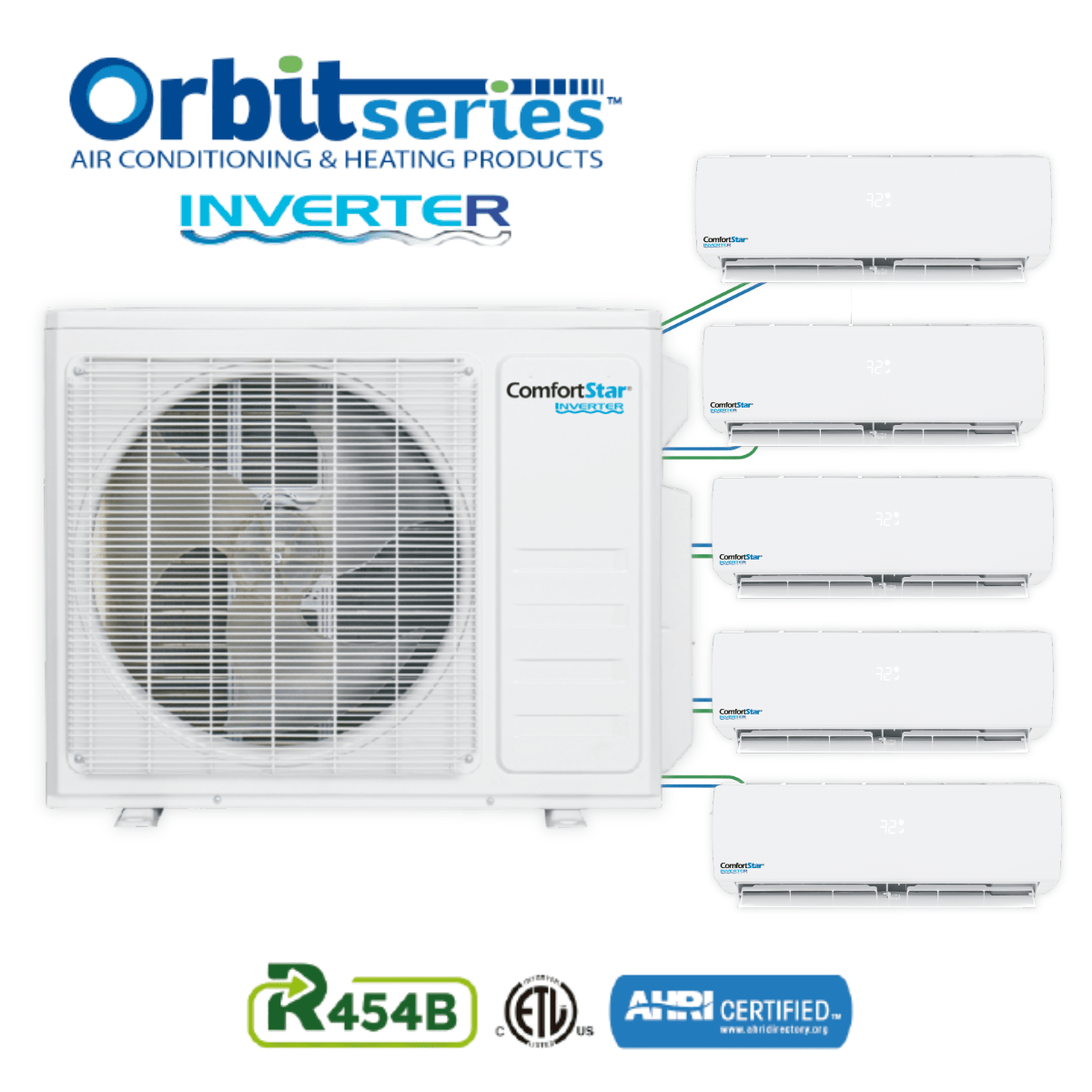 45K FIVE ZONE CONDENSING UNIT - DUCTLESS SYSTEM 19 SEER2 - A&R Supply - Air Conditioning & Refrigeration Wholesaler - COMFORTSTAR