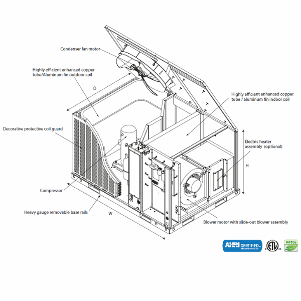 48K CPH PACKAGE UNIT - HORIZONTAL DISCHARGE - 13.4 SEER2 - A&R Supply - Air Conditioning & Refrigeration Wholesaler - COMFORTSTAR