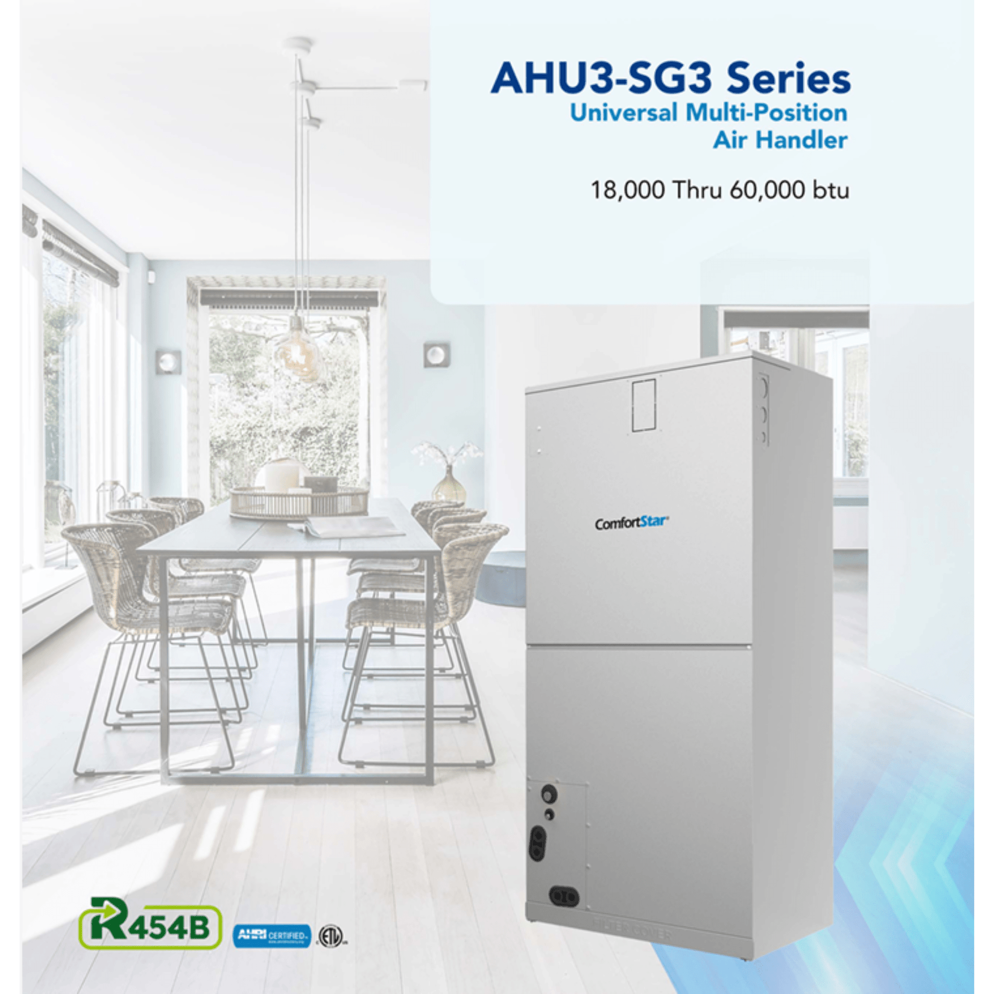 60K AHU3-SG3 MULTIPOSITION AIR HANDLER - UP TO 19 SEER2 - A&R Supply - Air Conditioning & Refrigeration Wholesaler - COMFORTSTAR
