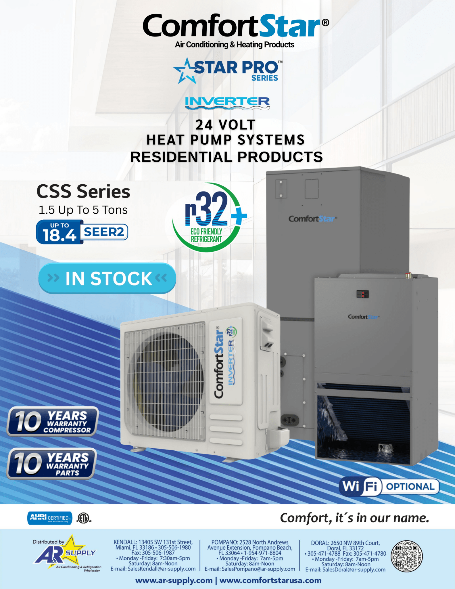 60K ASH32 MULTIPOSITION AIR HANDLER - 15.8 SEER2 - A&R Supply - Air Conditioning & Refrigeration Wholesaler - COMFORTSTAR