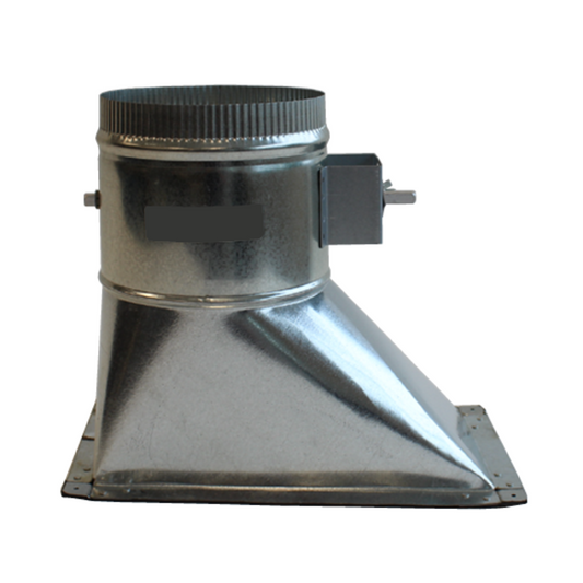 8" HETO WITH HEAVY DUTY DAMPER - W/D (26GA) H.D W/ 3/8'' SQ ROD & SUPER STANDOFF