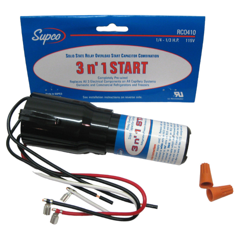 1/4 - 1/3 HP, 115 VAC - 3 IN 1 RELAY OVERLOAD START RUN CAPACITOR