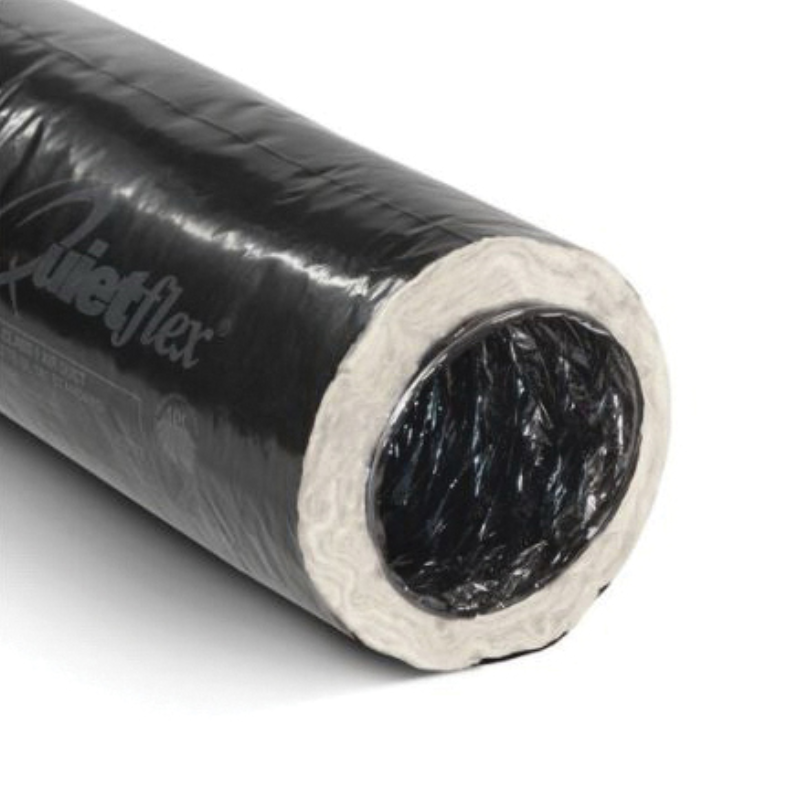 10" X 25' BAGGED R6 BLACK UV-INHIBITED FIBERGLASS FLEX AIR DUCT