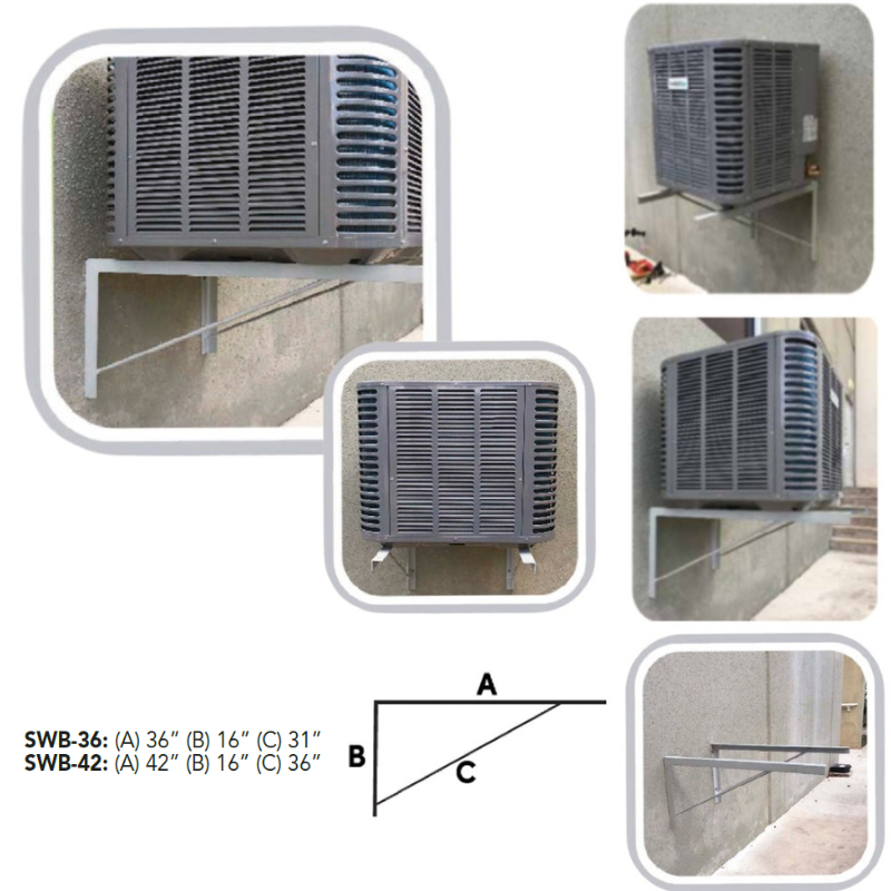 GALVANIZED STEEL UNITARY WALL BRACKET - MAX LOAD: 661.4LBS - H:42" X L:15.98" X D:36"