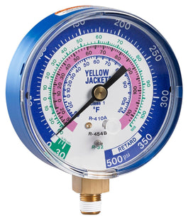 A2L MANIFOLD GAUGE - BLUE, 3-1/8" (80MM), R-32/454B/410A PSI F - A&R Supply - Air Conditioning & Refrigeration Wholesaler - YELLOW JACKET