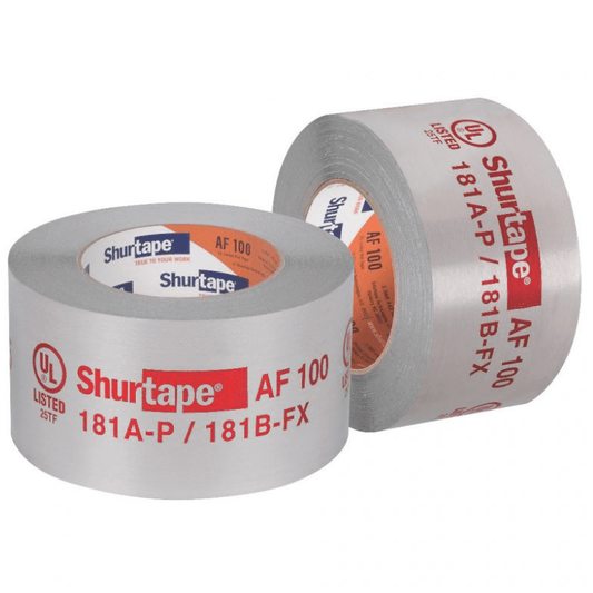 AF 100 UL 181A-P/B-FX LISTED/PRINTED ALUMINUM FOIL TAPE - A&R Supply - Air Conditioning & Refrigeration Wholesaler - SHURTAPE TECHNOLOGIES