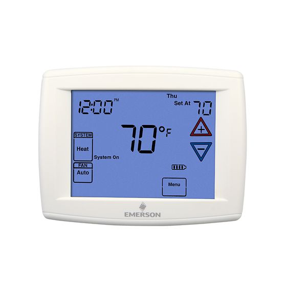 BLUE SERIES 12 INCH TOUCHSCREEN THERMOSTAT - HEAT PUMP 4H/2C - A&R Supply - Air Conditioning & Refrigeration Wholesaler - EMERSON