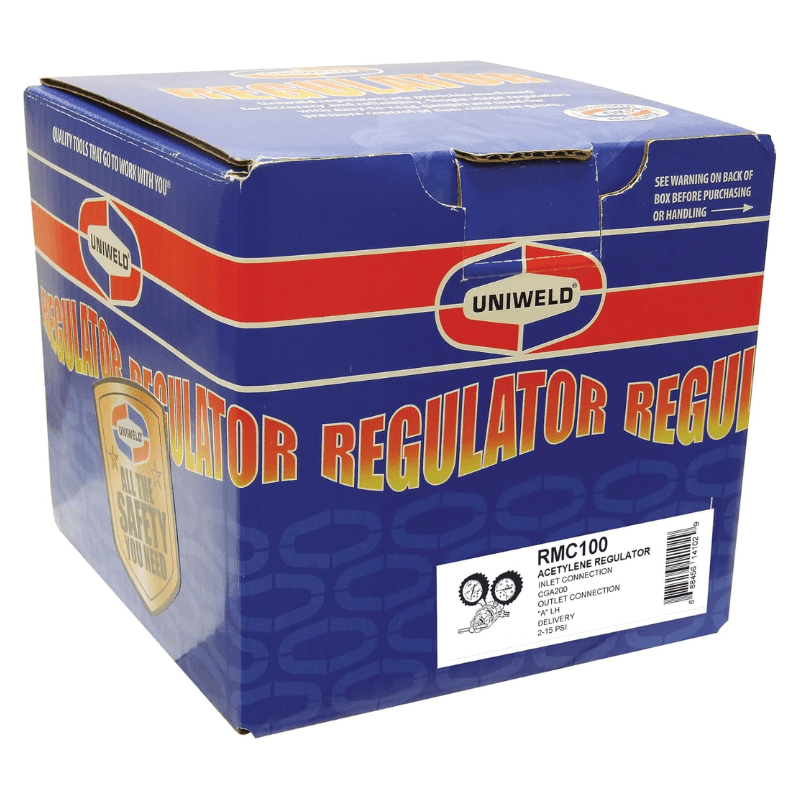 CENTURION SERIES ACETYLENE REGULATOR WITH "A" OUTLET CONNECTION AND 200 CGA INLET - A&R Supply - Air Conditioning & Refrigeration Wholesaler - UNIWELD