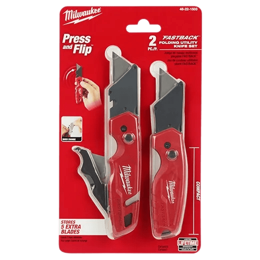FASTBACK™ COMPACT FOLDING UTILITY KNIFE - A&R Supply - Air Conditioning & Refrigeration Wholesaler - MILWAUKEE