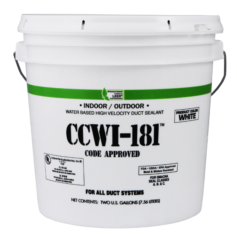 INDOOR/OUTDOOR WATER BASED DUCT SEALANT - (1) 2 GAL. PAIL (WHITE) - A&R Supply - Air Conditioning & Refrigeration Wholesaler - HARDCAST