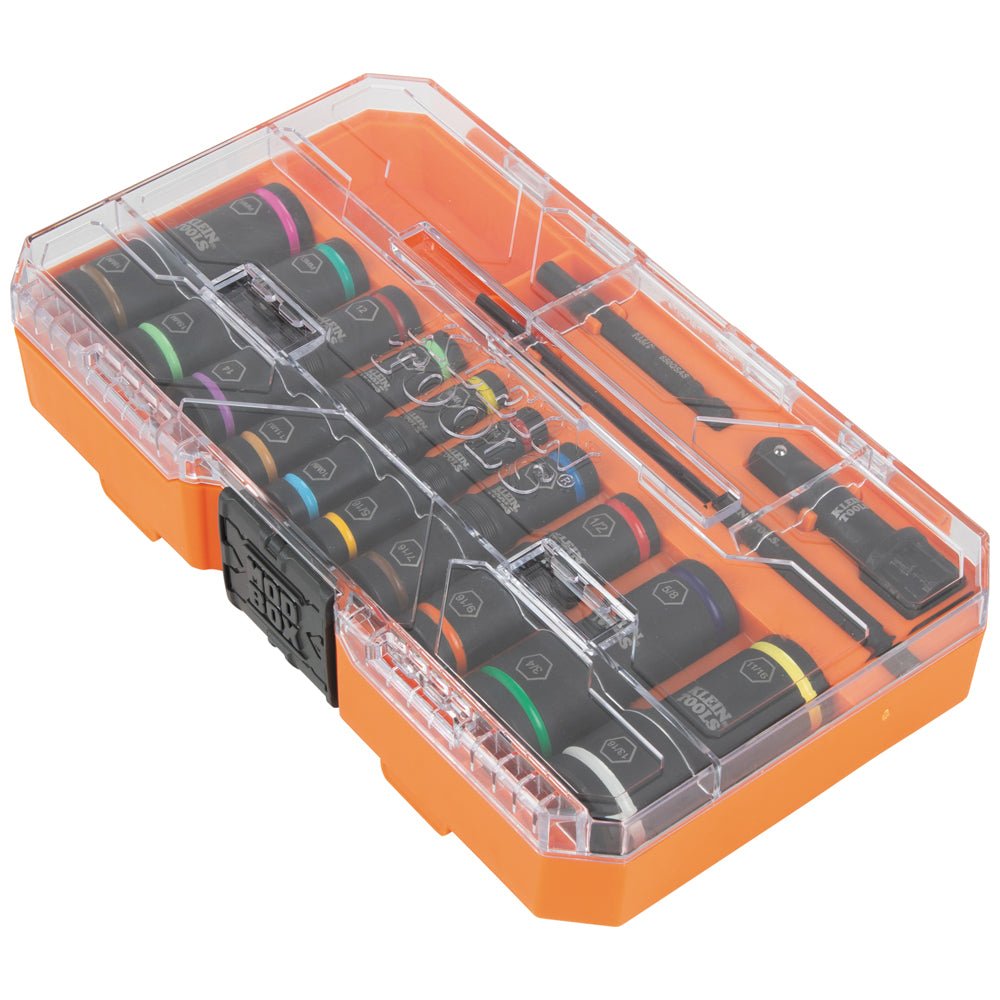 KNECT™ FLIP-20 IMPACT SOCKET SET, SAE AND METRIC, 13-PIECE - A&R Supply - Air Conditioning & Refrigeration Wholesaler - KLEIN TOOLS