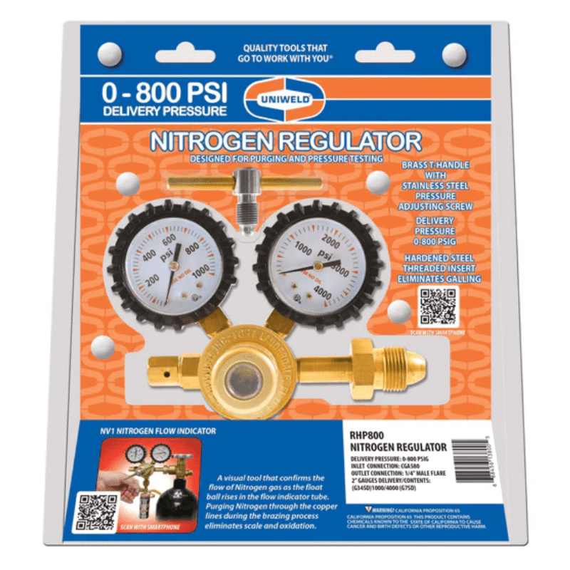 NITROGEN REGULATOR WITH 0-800 PSI DELIVERY PRESSURE, 2" - A&R Supply - Air Conditioning & Refrigeration Wholesaler - UNIWELD