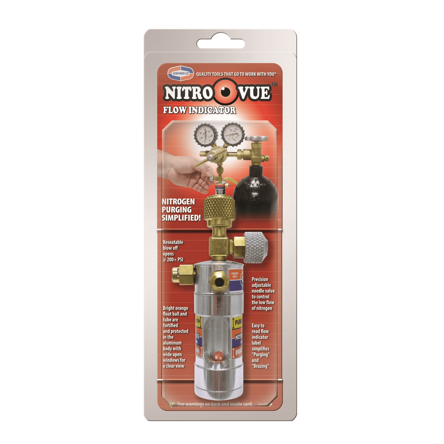 NITROVUE­™ NITROGEN FLOW INDICATOR - WITH 1/4" FLARE FITTINGS SINGLE-GAS FLOWMETER - A&R Supply - Air Conditioning & Refrigeration Wholesaler - UNIWELD