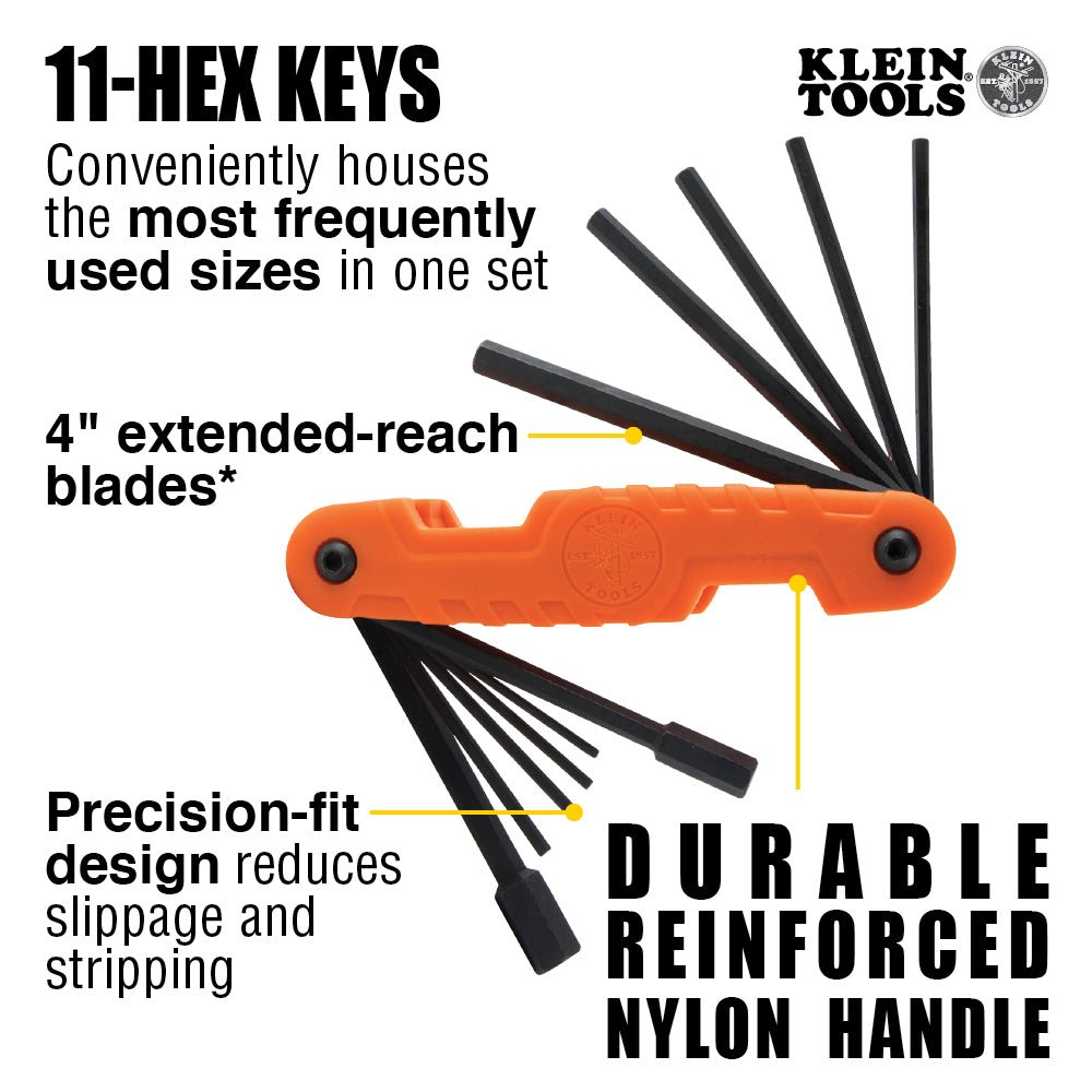 PRO FOLDING HEX KEY SET (70550) - A&R Supply - Air Conditioning & Refrigeration Wholesaler - KLEIN TOOLS