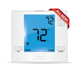 PROGRAMMABLE THROUGH APP - 1H/1C SINGLE STAGE W/ 4" DISPLAY - HARDWIRE ONLY - A&R Supply - Air Conditioning & Refrigeration Wholesaler - PRO1 IAQ