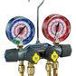 TITAN® A2L 4-VALVE MANIFOLD WITH PLUS II™ 1/4″ BALL VALVE HOSES & 3/8″ VACUUM/CHARGING HOSE, R-32/454B/410A - A&R Supply - Air Conditioning & Refrigeration Wholesaler - YELLOW JACKET