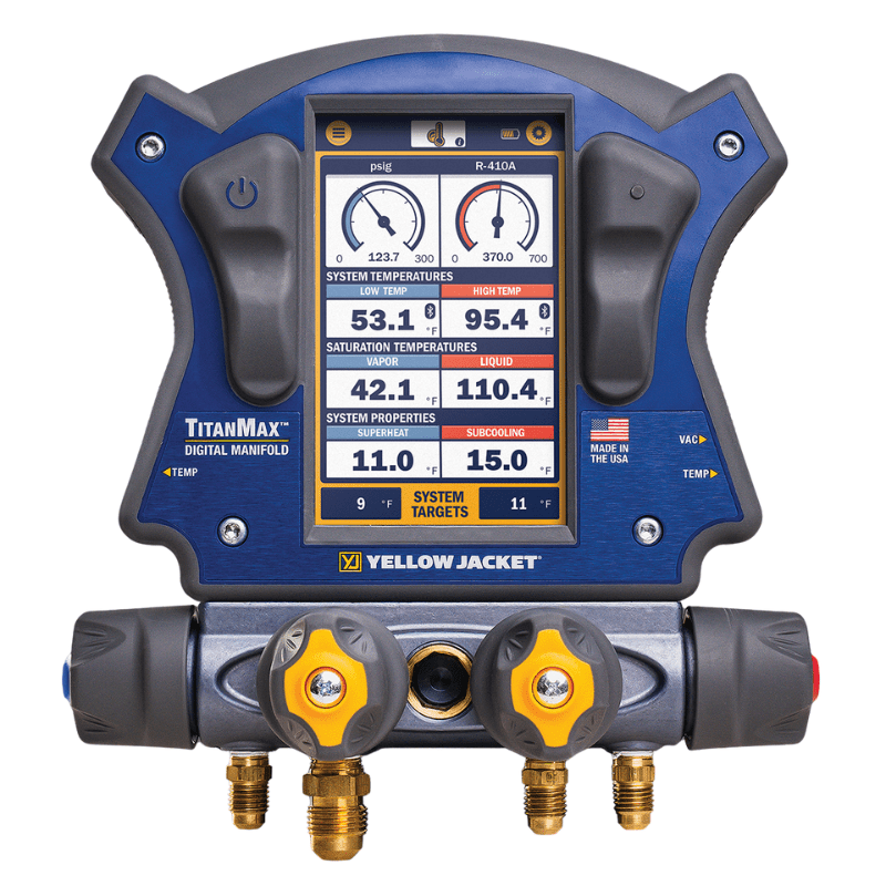 TITANMAX™ DIGITAL MANIFOLD KIT - A2L COMPATIBLE - A&R Supply - Air Conditioning & Refrigeration Wholesaler - YELLOW JACKET