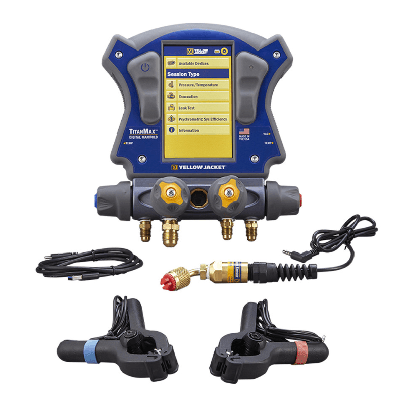 TITANMAX™ DIGITAL MANIFOLD KIT - A2L COMPATIBLE - A&R Supply - Air Conditioning & Refrigeration Wholesaler - YELLOW JACKET