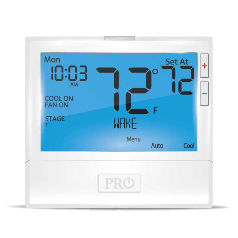 UNIVERSAL - UP TO 2 HEAT, 2 COOL CONVENTIONAL / UP TO 5 HEAT, 3 COOL HEAT PUMP - HUMIDITY CONTROL - BATTERY OR HARDWIRE - 7 DAY, 5/1/1 OR NON-PROGRAMMABLE - A&R Supply - Air Conditioning & Refrigeration Wholesaler - PRO1 IAQ