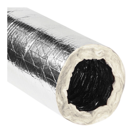 R6 RIP STOP FLEXIBLE FOIL SILVER BAGGED AIR DUCT - 25 FT