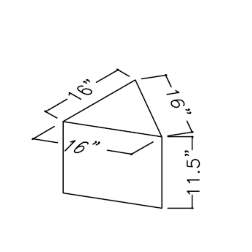 SMALL TRIANGLE ASSEMBLED FIBERGLASS REDUCER - 16" x 16" x 16"