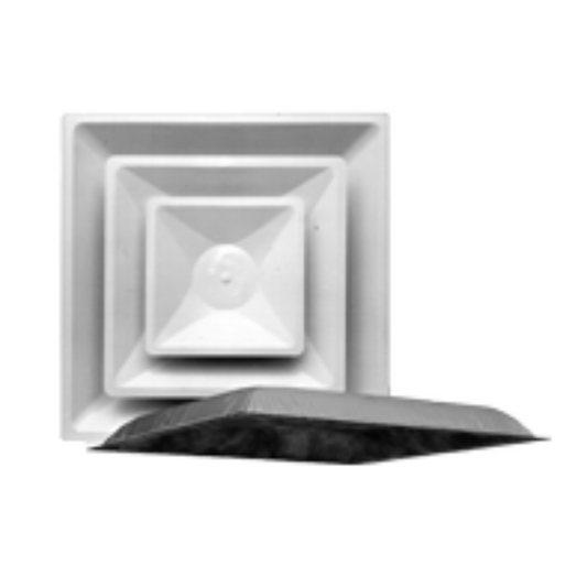 STEP DOWN CEILING DIFFUSER - 24" x 24" - 2 CONE W/R6 MOLDED BACK