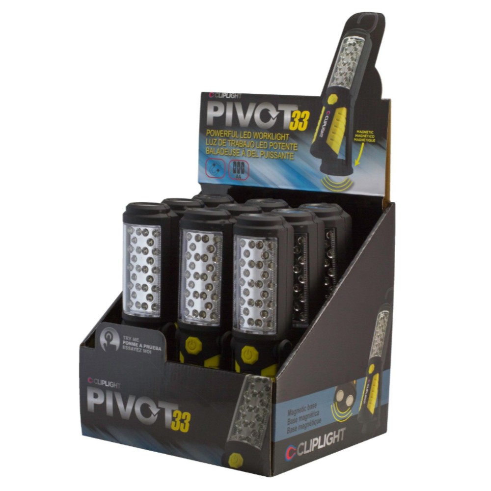 PIVOT 33 - SWIVEL HOOK SUPER BRIGHT 33 LED PIVOTING WORKLIGHT - 160 LUMENS