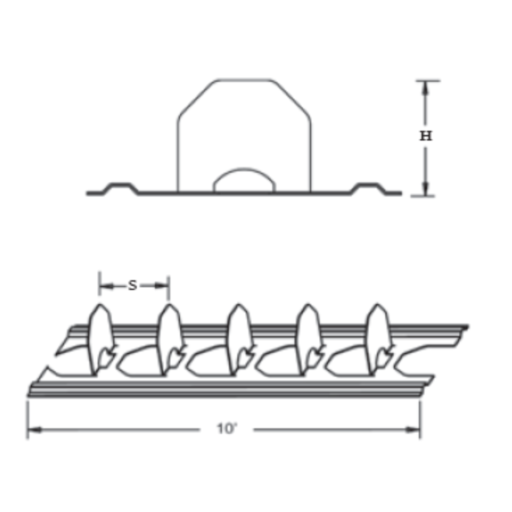 VANE RAIL - 2" x 10'