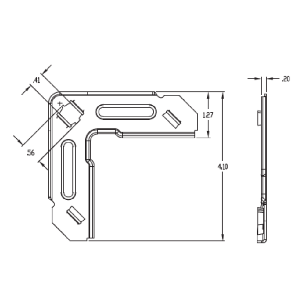 STACKABLE "F" CORNER FOR AUTOMATIC INSERTION